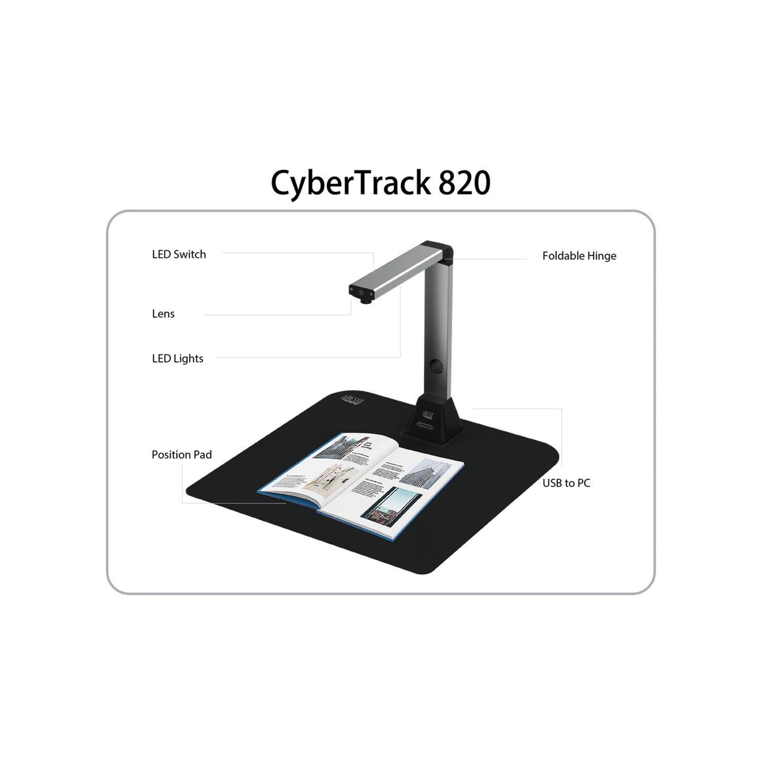 Adesso CyberTrack 820 8MP Document Camera & Scanner with OCR