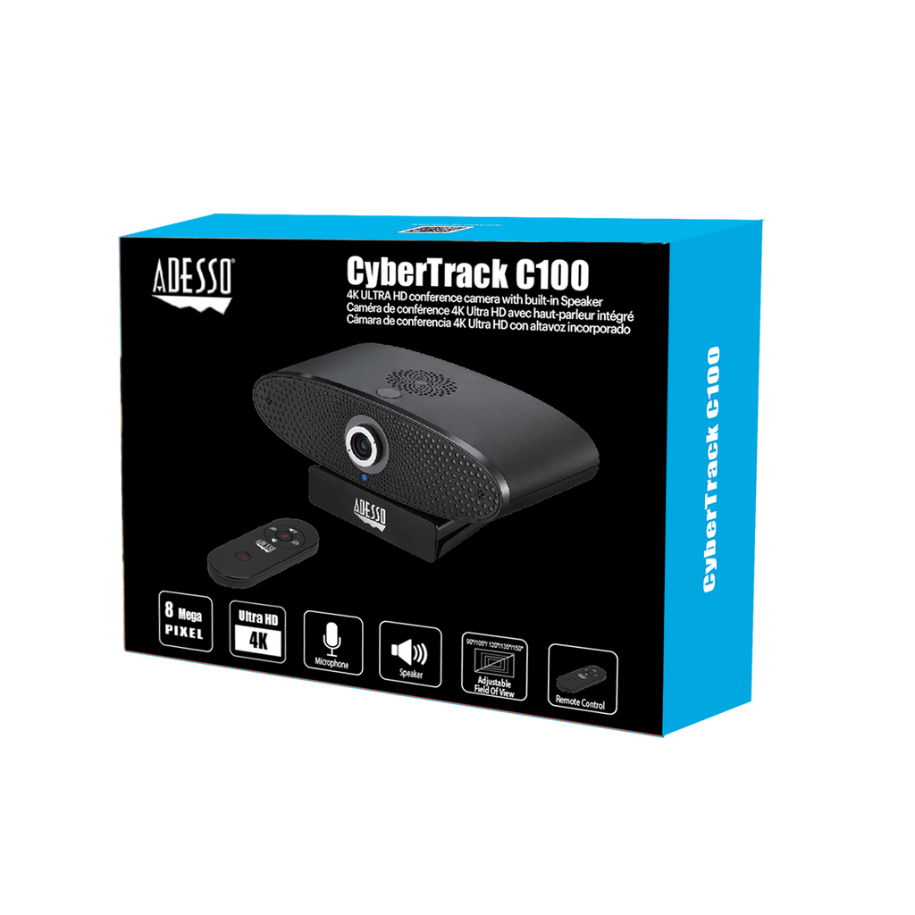 Adesso CyberTrack C100 4K Ultra HD Conference Camera with Speaker & Remote
