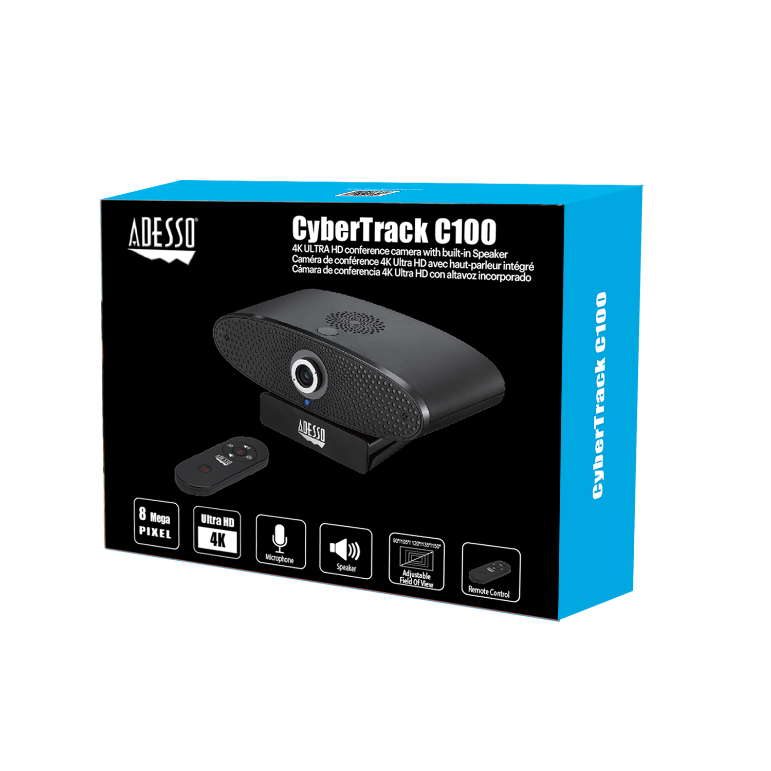 Adesso CyberTrack C100 4K Ultra HD Conference Camera with Speaker & Remote