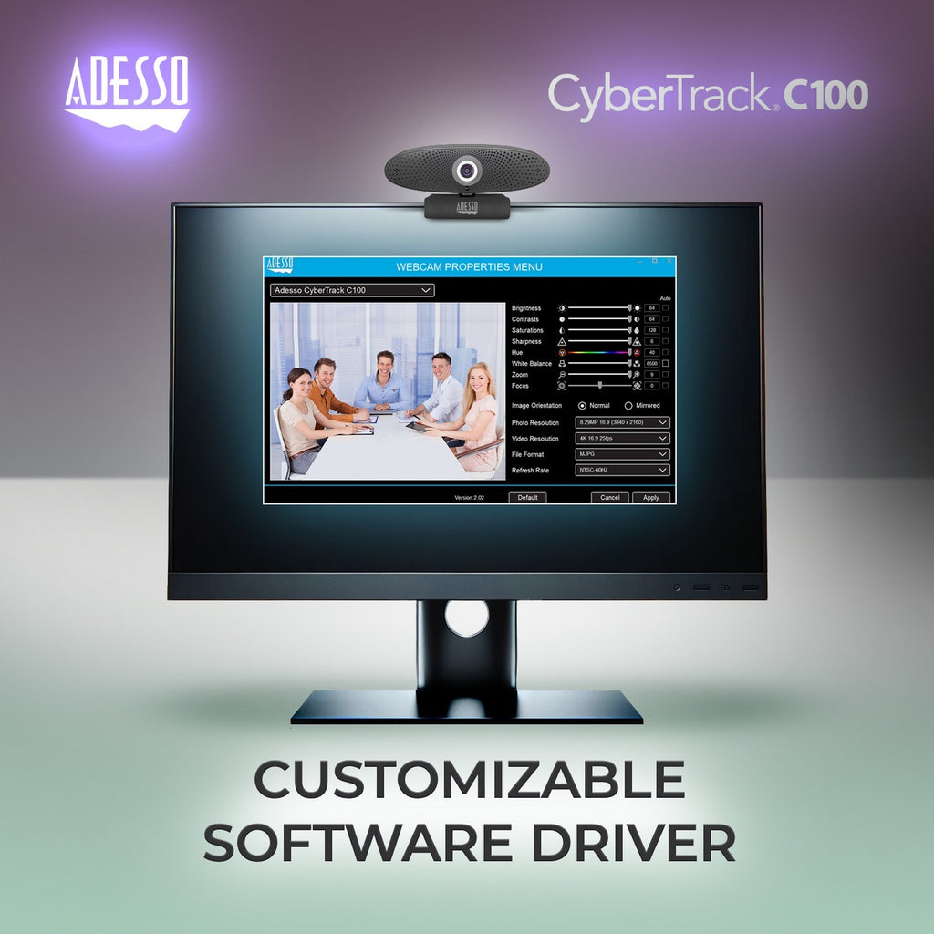 Adesso CyberTrack C100 4K Ultra HD Conference Camera with Speaker & Remote