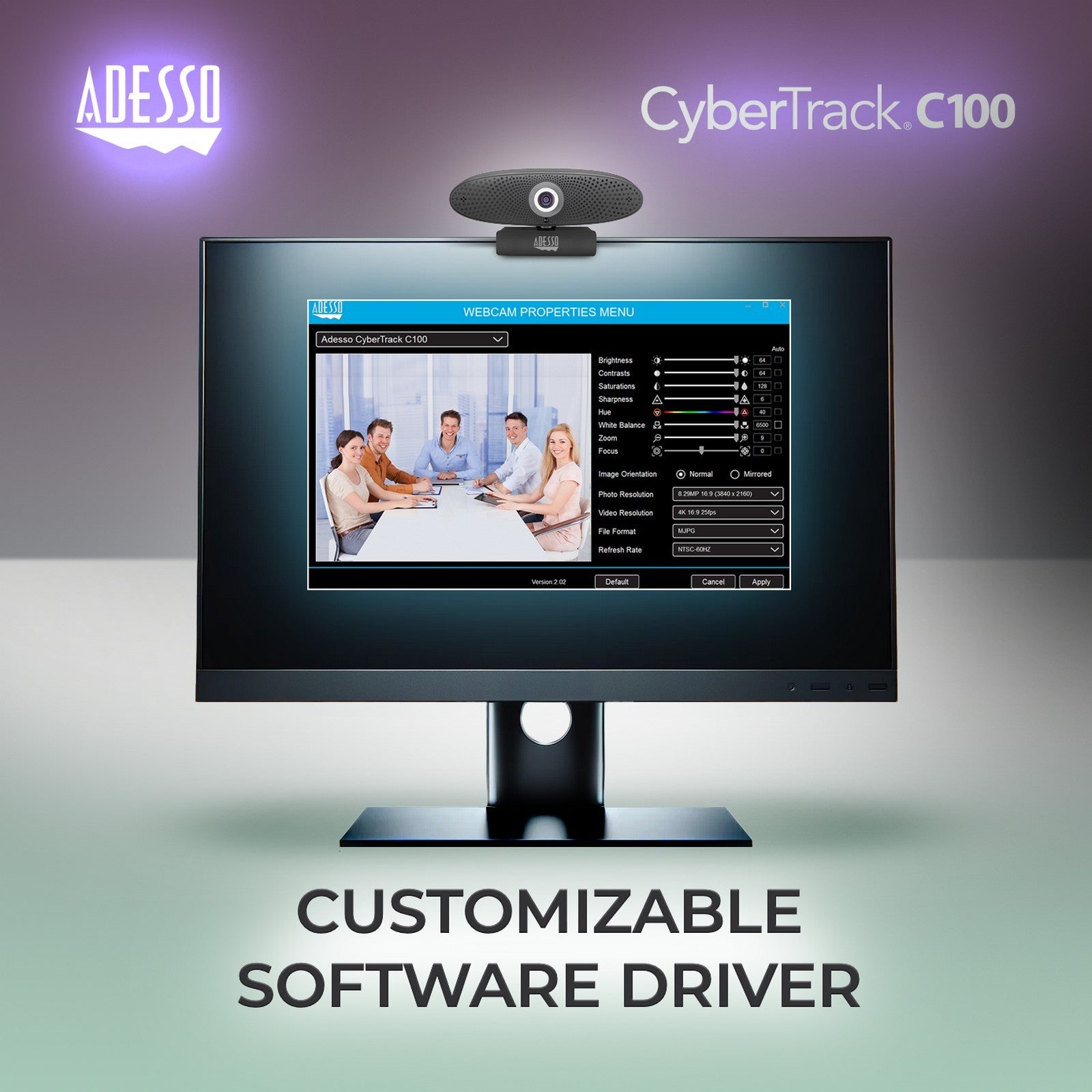 Adesso CyberTrack C100 4K Ultra HD Conference Camera with Speaker & Remote