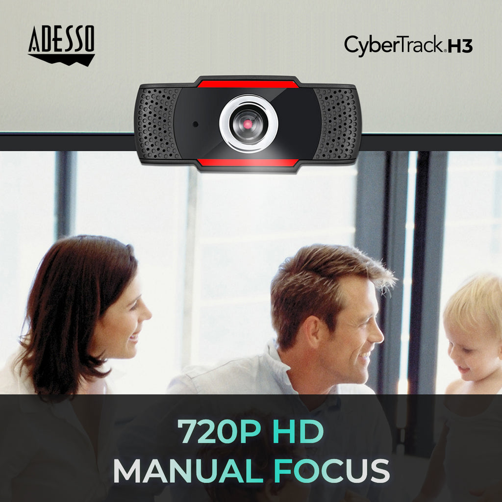 Adesso CyberTrack H3 720p HD USB Webcam with Microphone