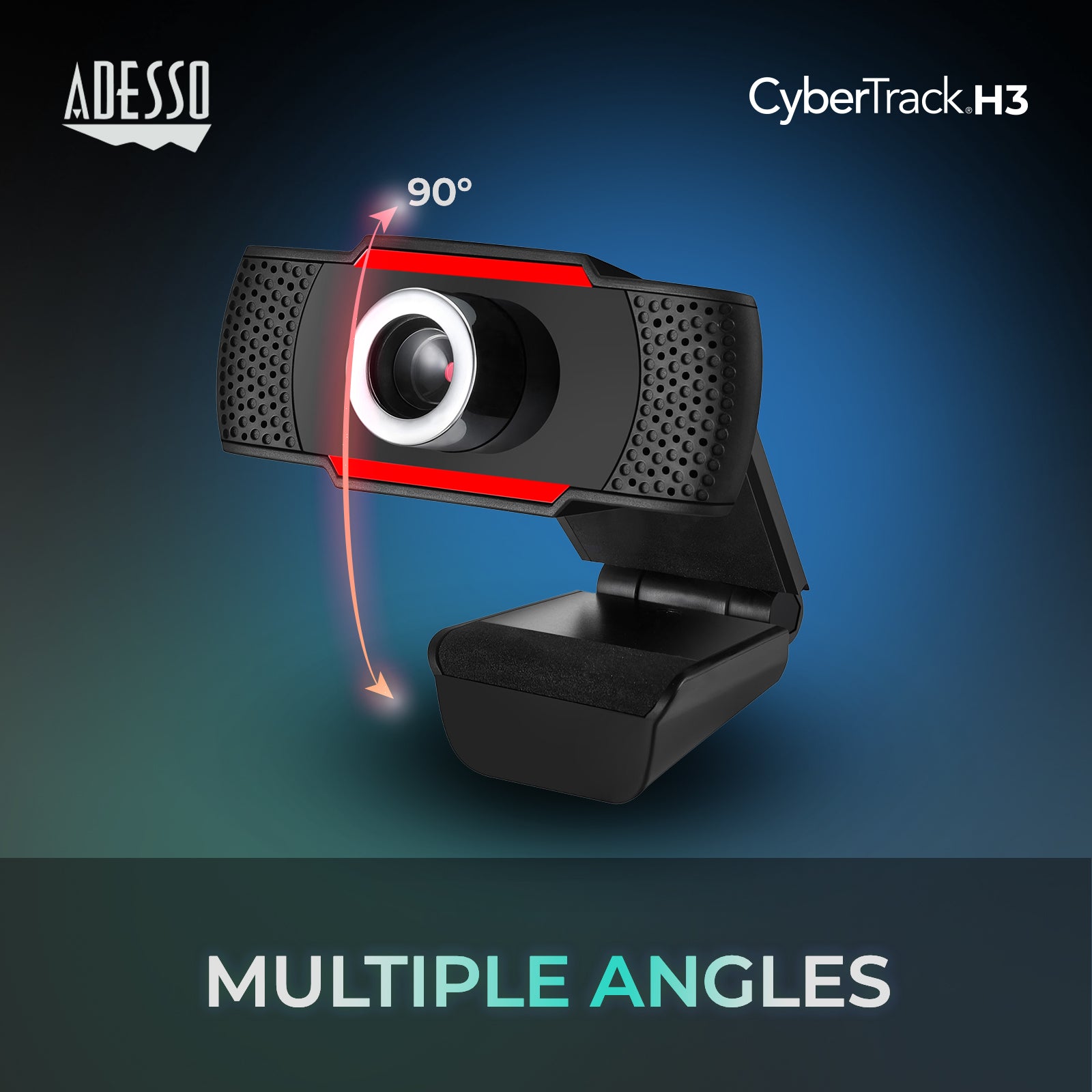 Adesso CyberTrack H3 720p HD USB Webcam with Microphone