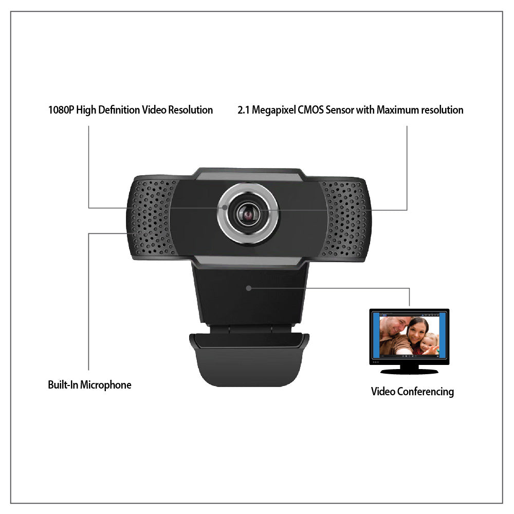 Adesso CyberTrack H4-TAA 1080P HD USB Webcam with Microphone