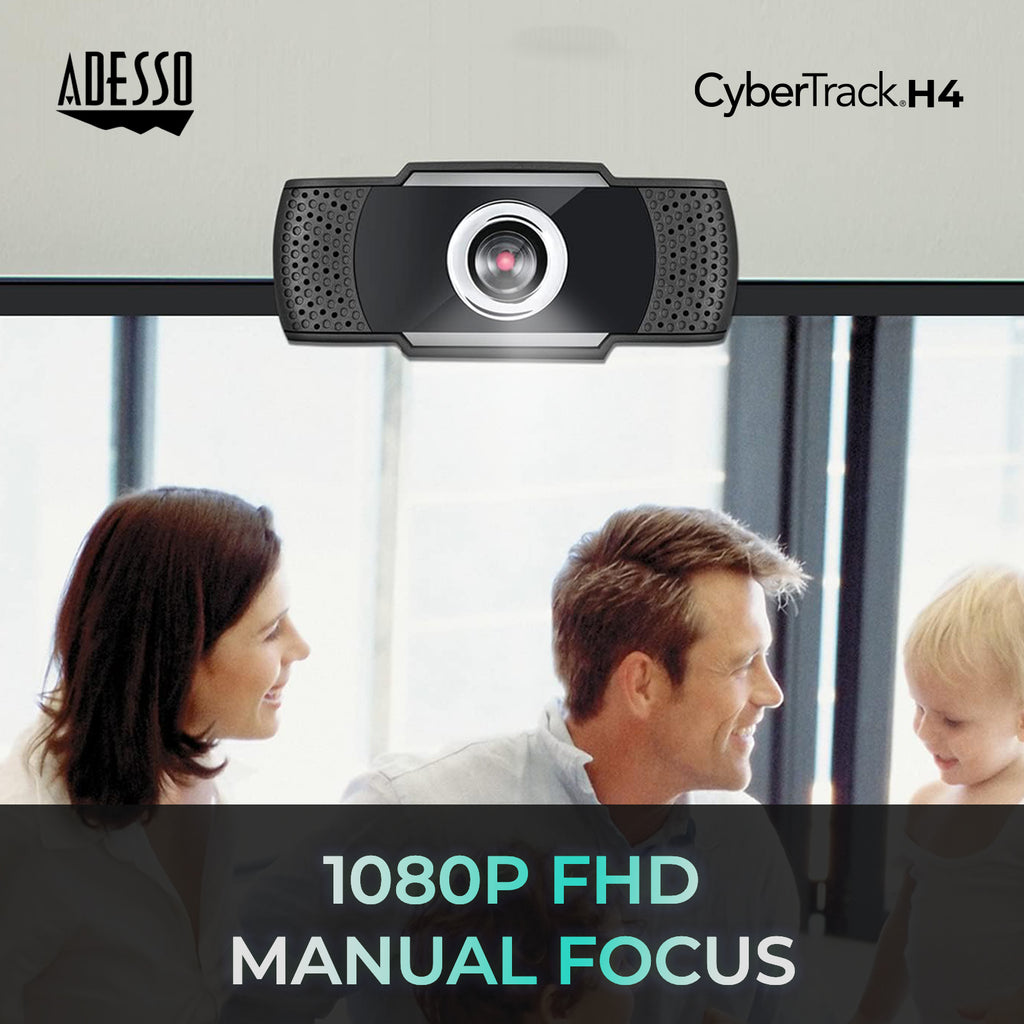 Adesso CyberTrack H4 1080P HD USB Webcam with Microphone