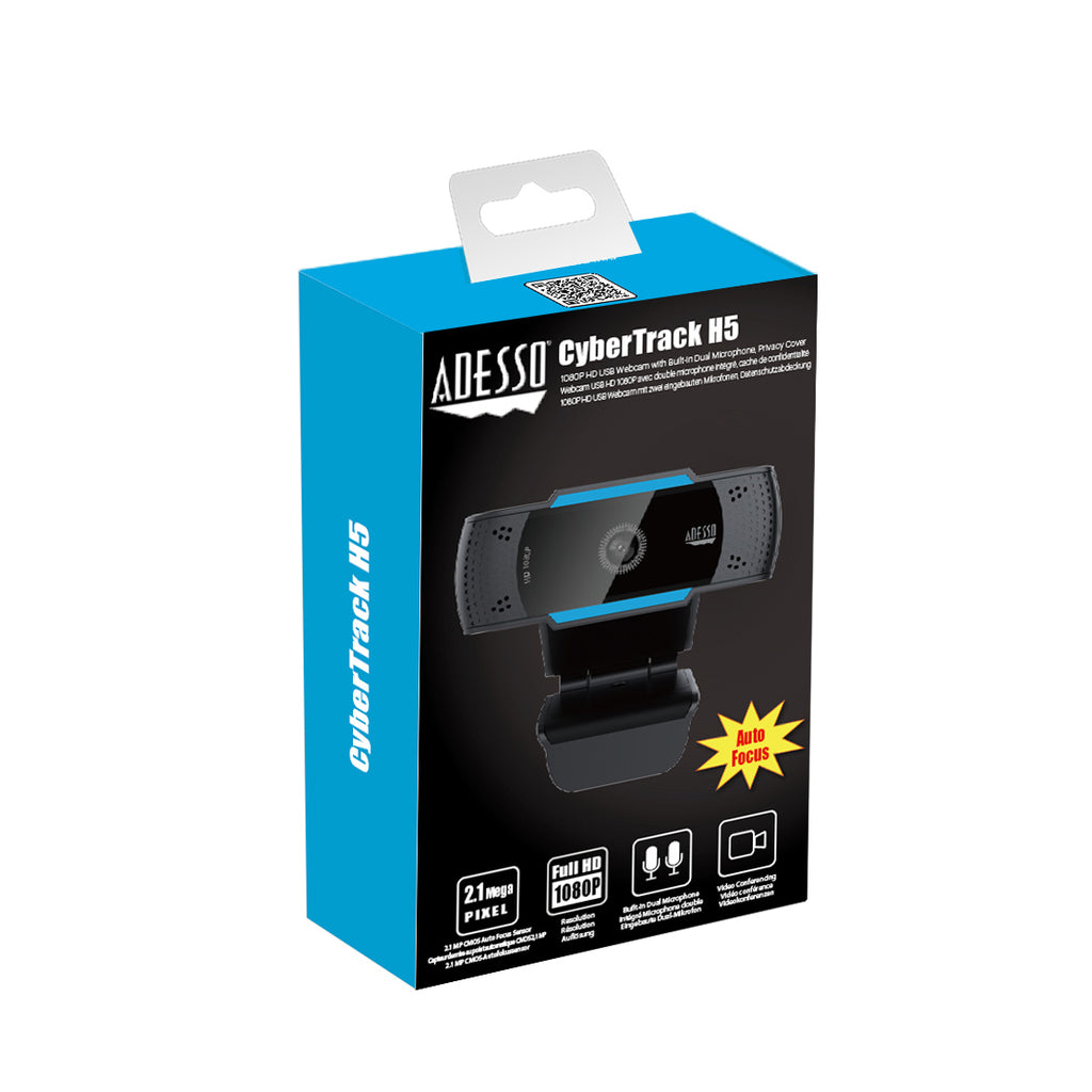 Adesso CyberTrack H5TAA 1080P Auto-Focus Webcam