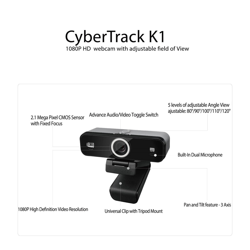 Adesso CyberTrack K1 1080P USB Classroom Webcam