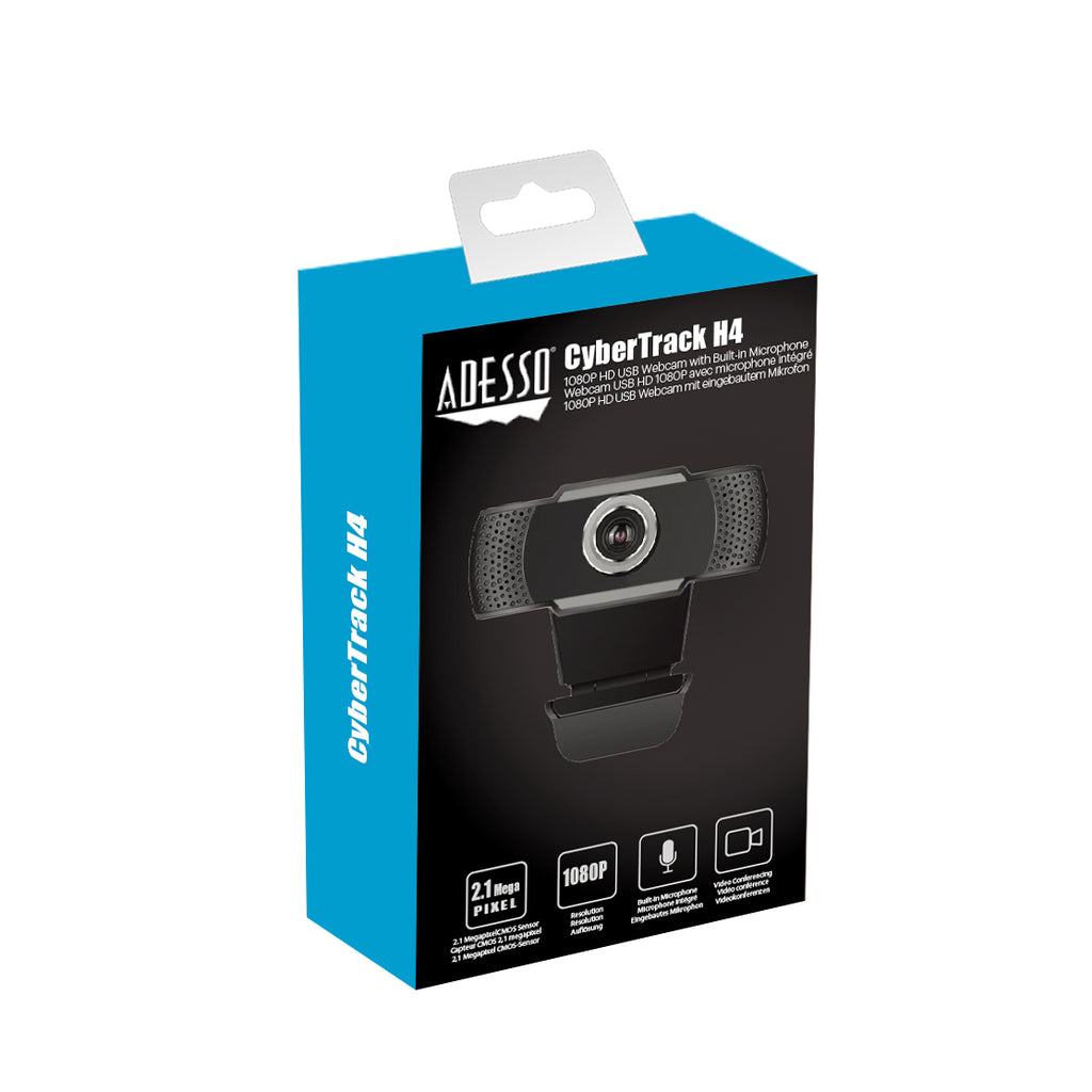 Adesso CyberTrack H4 1080P HD USB Webcam with Microphone