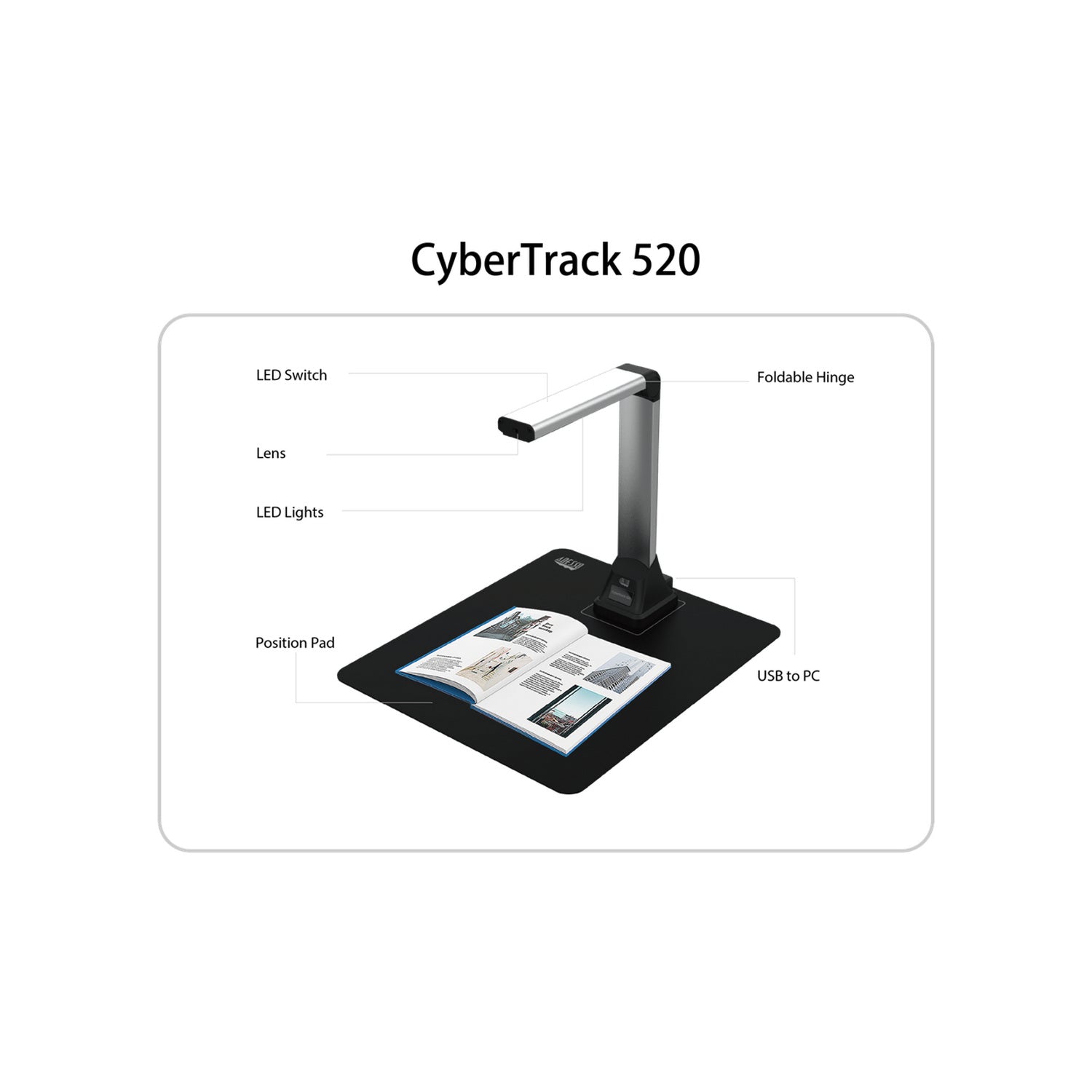 Adesso CyberTrack 520 5MP A4 Document Camera with OCR