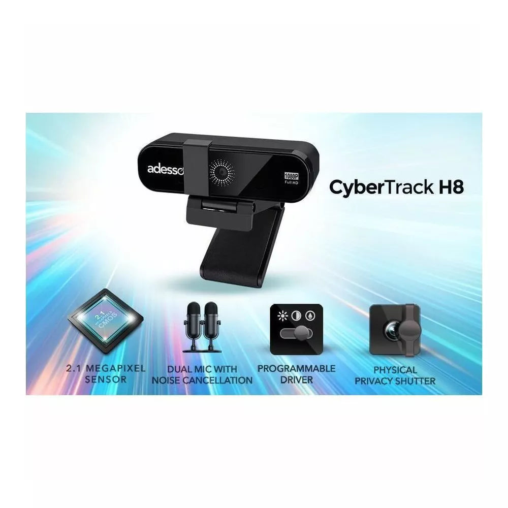 Adesso CyberTrack H8 1080P Auto-Focus Webcam for Classrooms