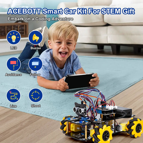 ACEBOTT Smart Robot Car Kit Modular WiFi STEM Robotics Platform ESP32