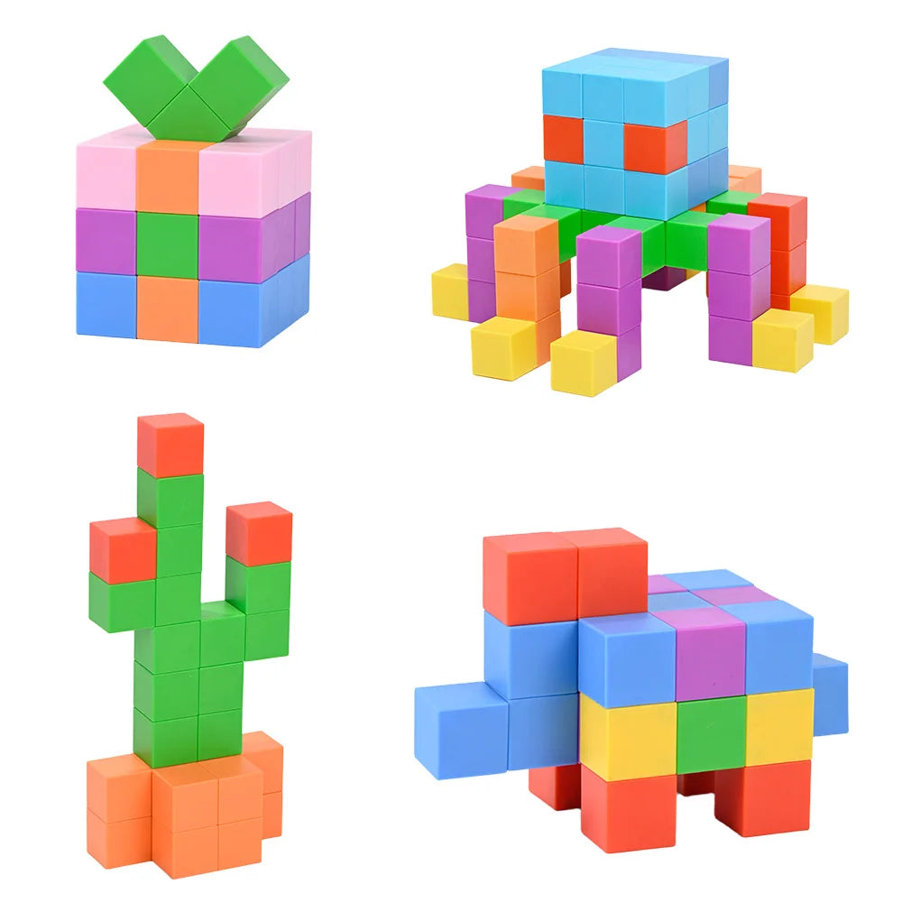 Magnetic Cubes STEM Building Set 3D Construction &amp; Learning Kit