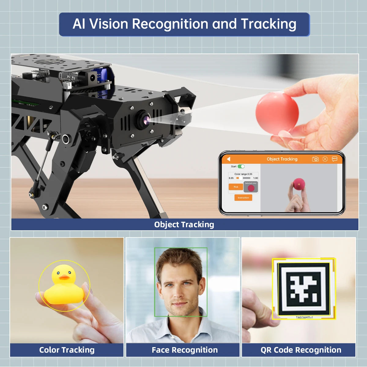 Hiwonder PuppyPi AI Quadruped Robot – Raspberry Pi Vision and Robotics Platform