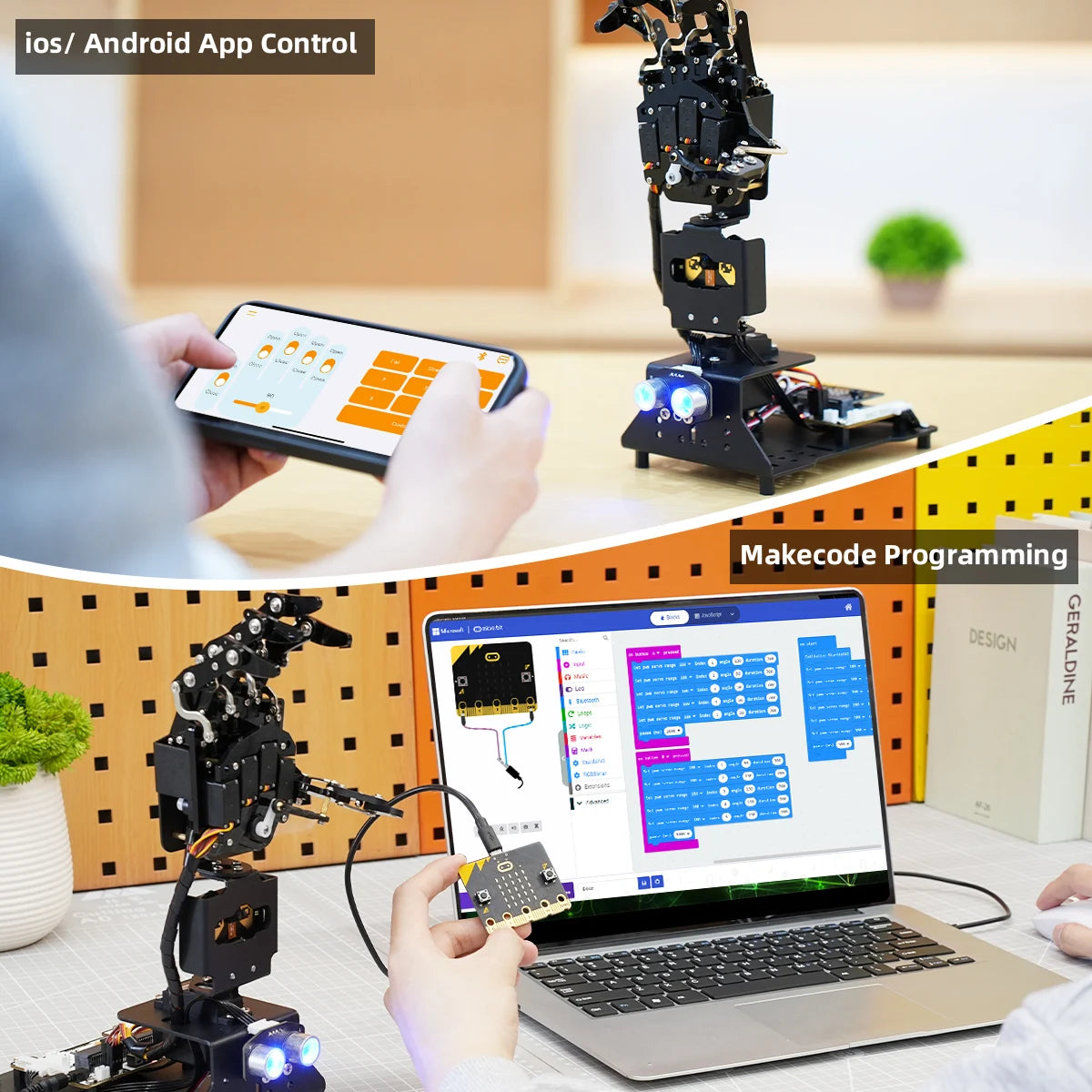 AiHand Robotic Hand Kit Micro bit STEM Robotics and AI Learning System