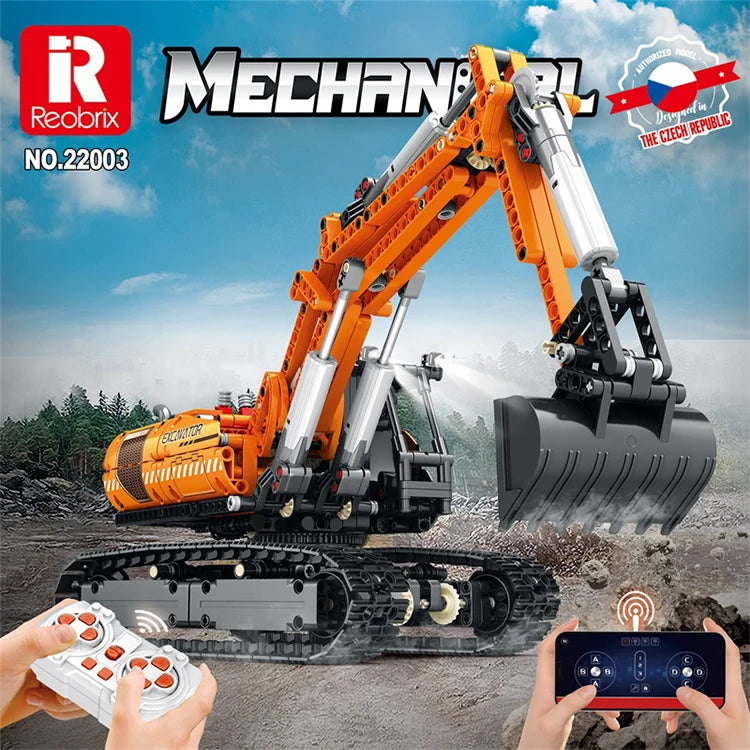 Reobrix Excavator Building Block Kit 1106 Piece STEM Construction Model Ages 14+