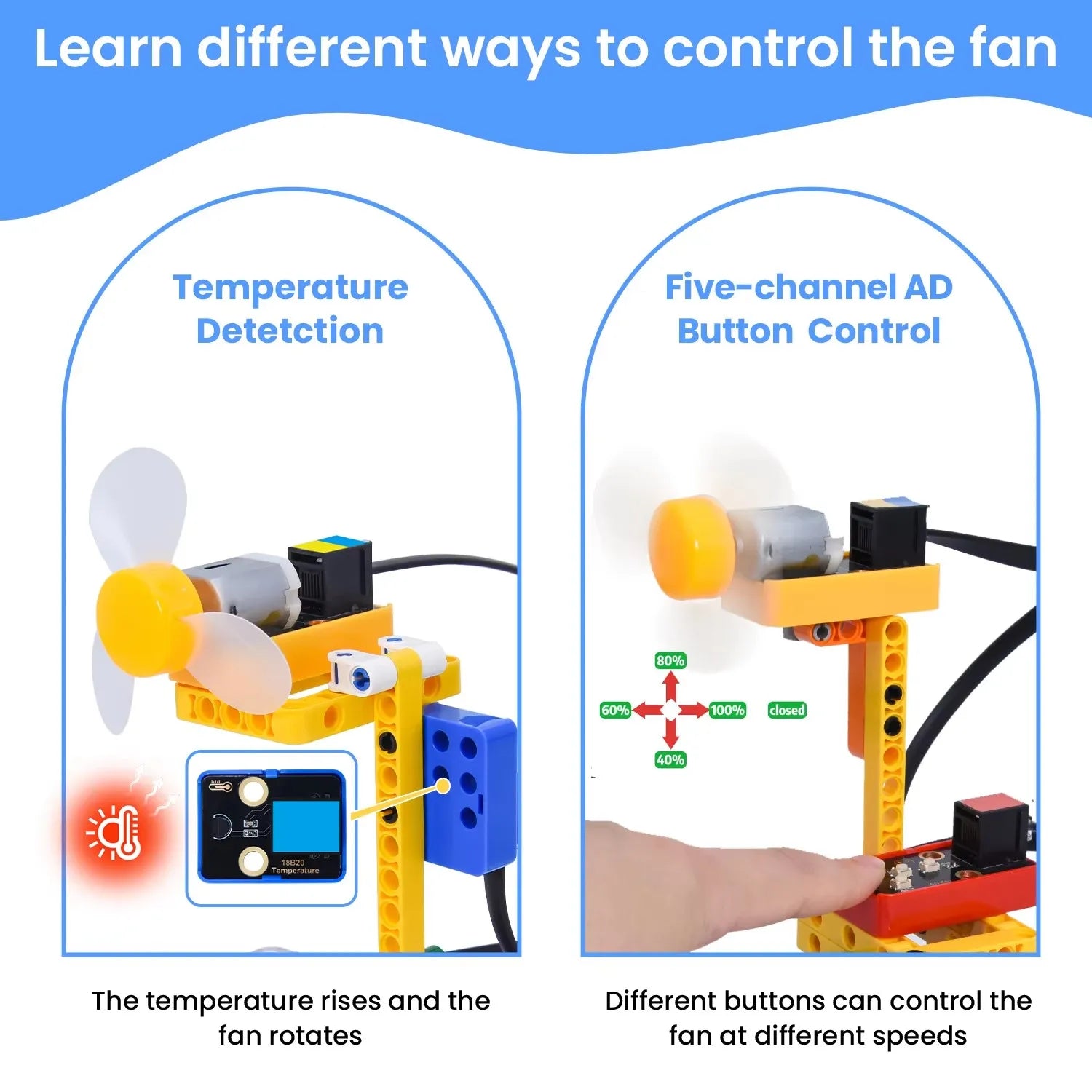 STEM Electronic Building Blocks Kit – Smart Fan Arduino and Python Learning System