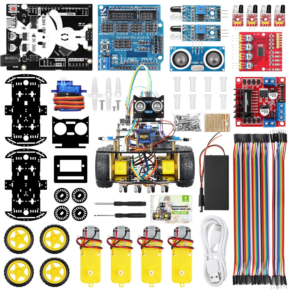 Programmable Robot Car Kit STEM Coding &amp; Sensor Learning Kit