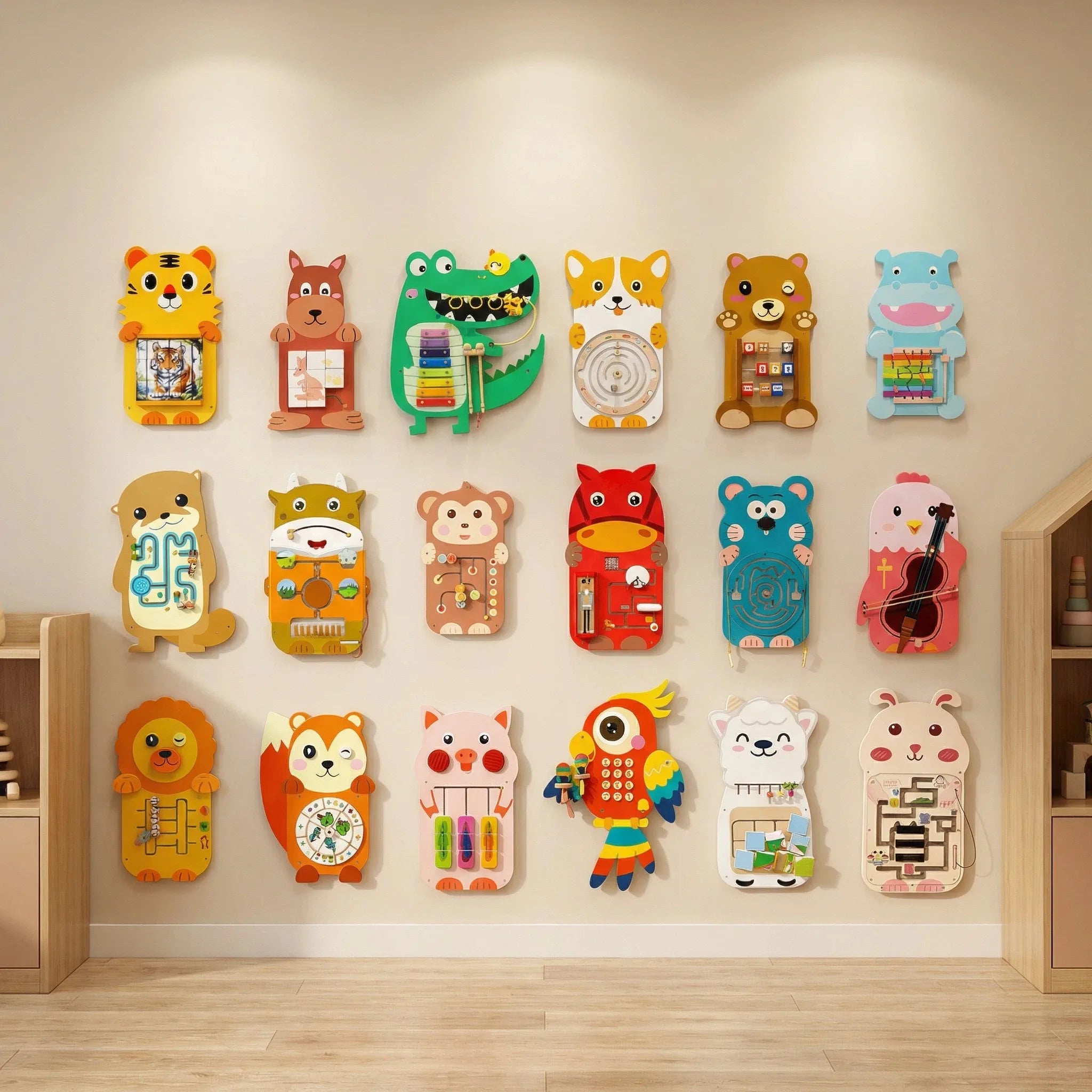 Tree Height Chart Wall Toy Wooden Preschool Activity Panel