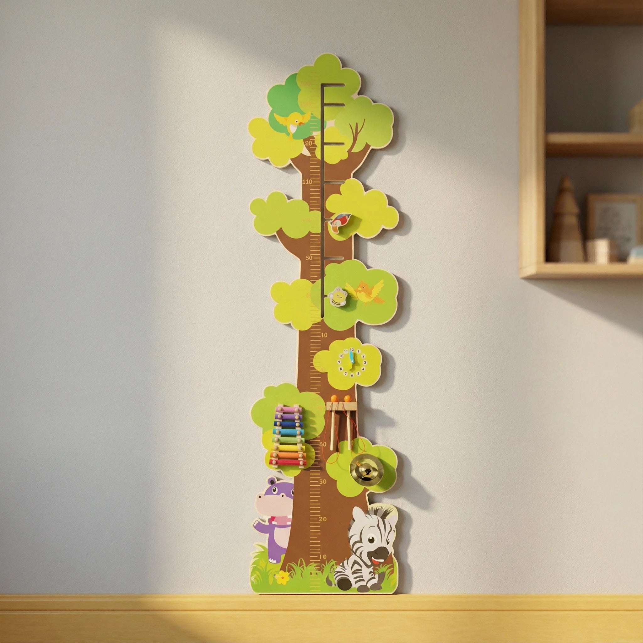 Tree Height Chart Wall Toy Wooden Preschool Activity Panel