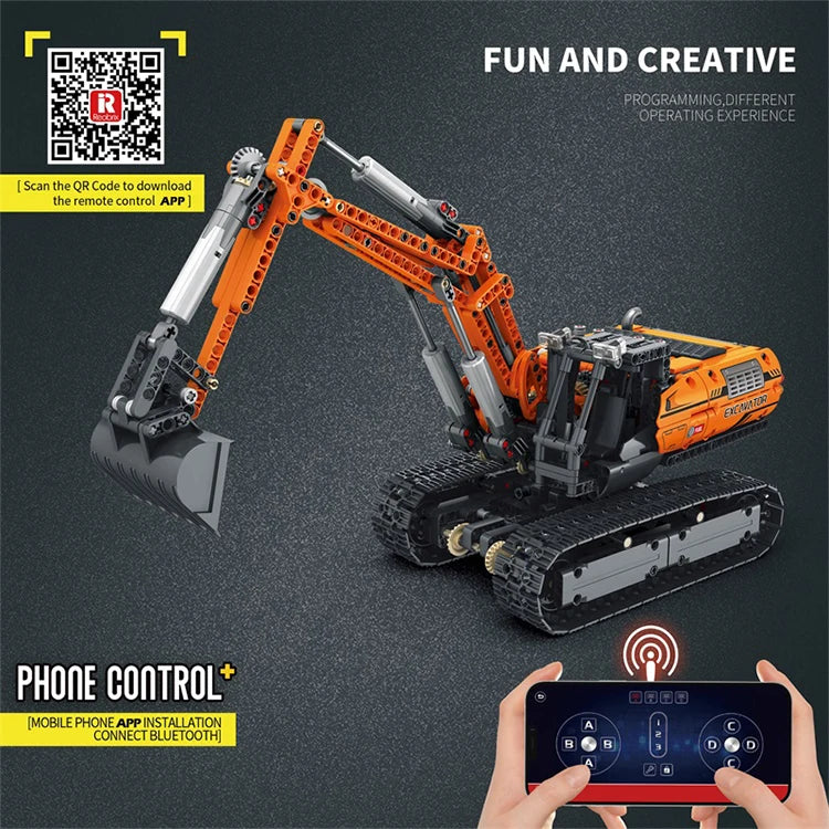 Reobrix Excavator Building Block Kit 1106 Piece STEM Construction Model Ages 14+