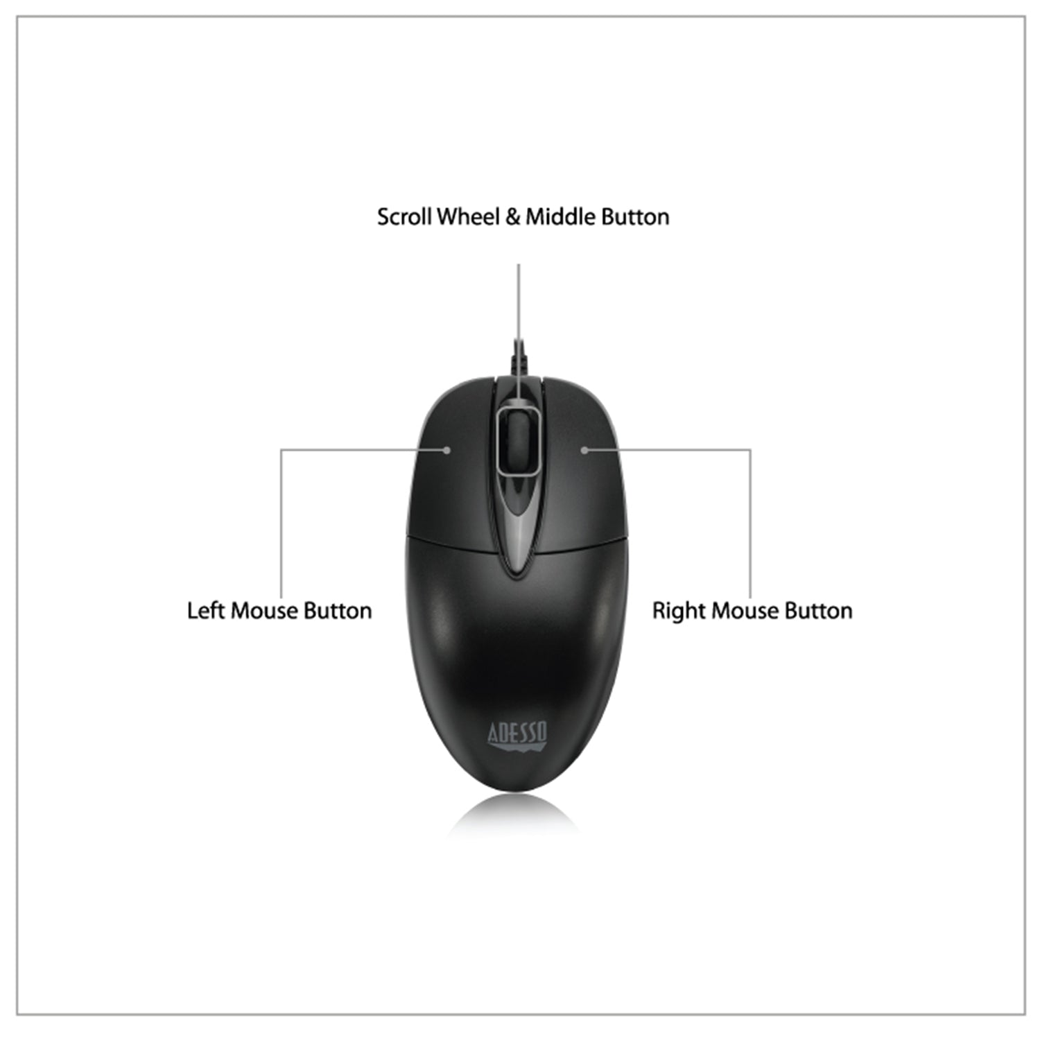 Adesso iMouse M6-TAA Full Size USB Optical Mouse