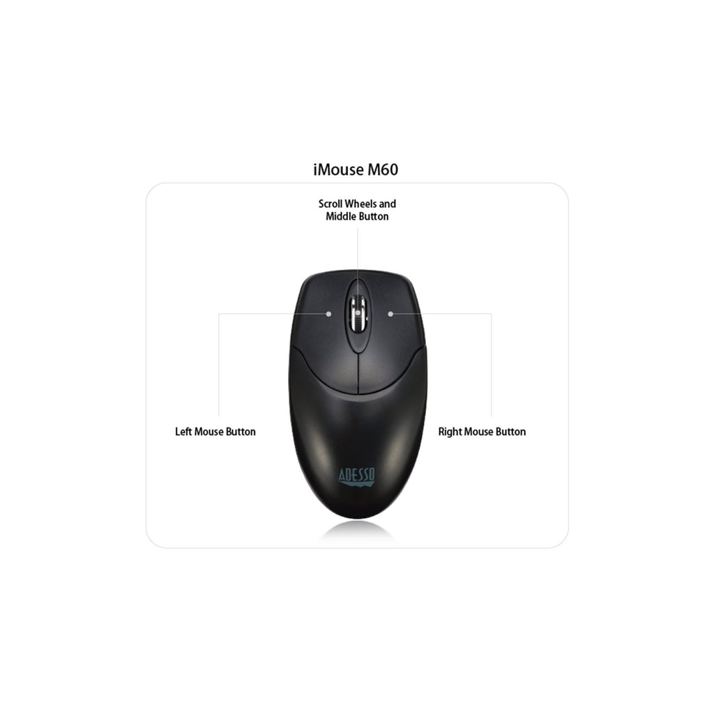 Adesso iMouse M60 Antimicrobial Wireless Desktop Mouse