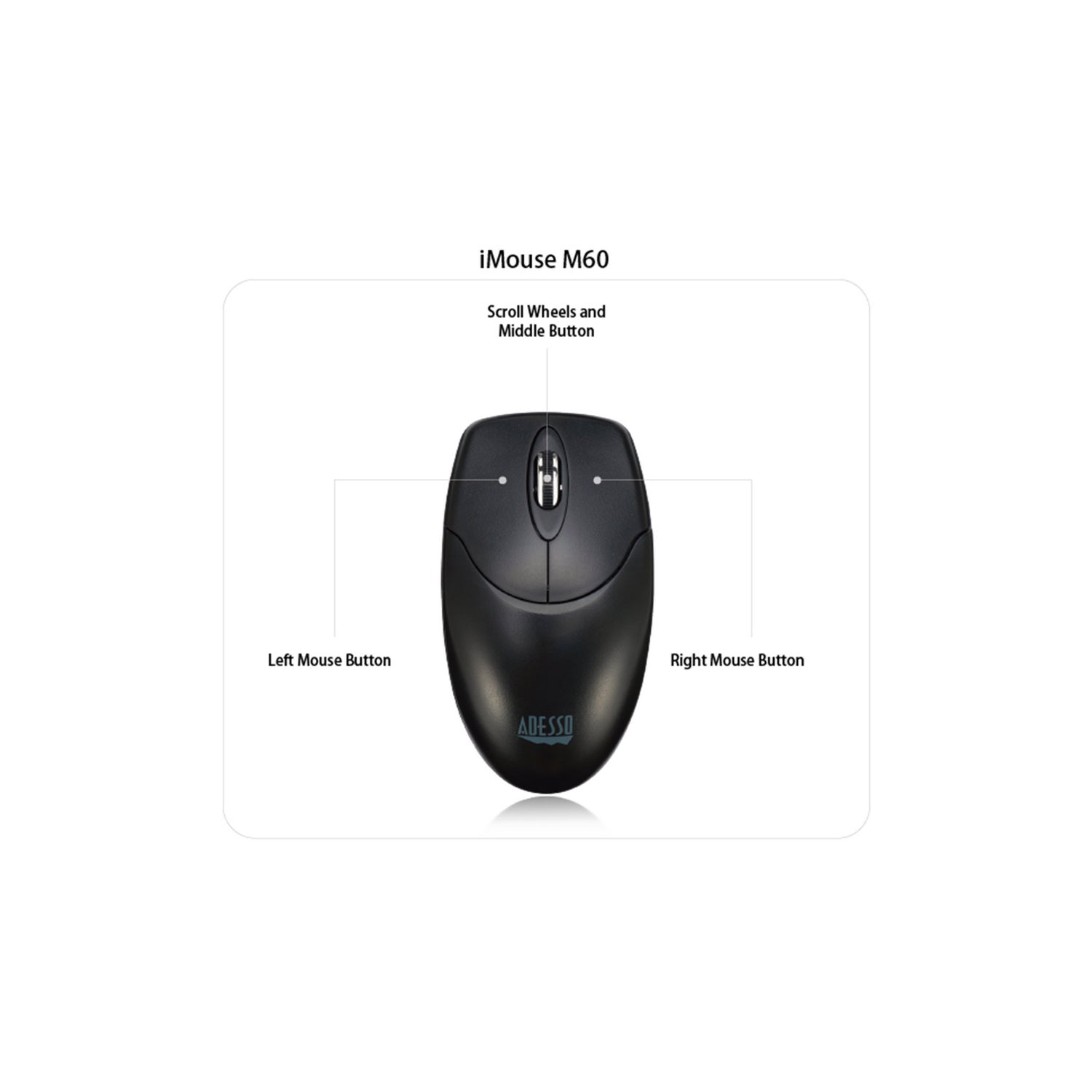 Adesso iMouse M60 Antimicrobial Wireless Desktop Mouse