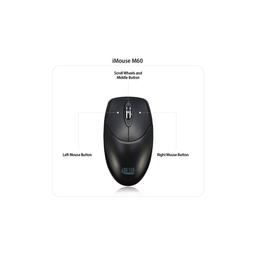 Adesso iMouse M60 Antimicrobial Wireless Desktop Mouse