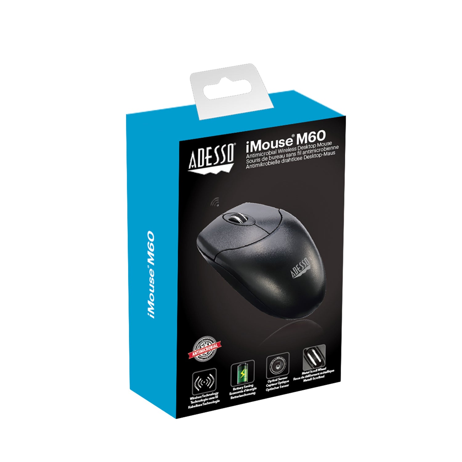 Adesso iMouse M60 Antimicrobial Wireless Desktop Mouse