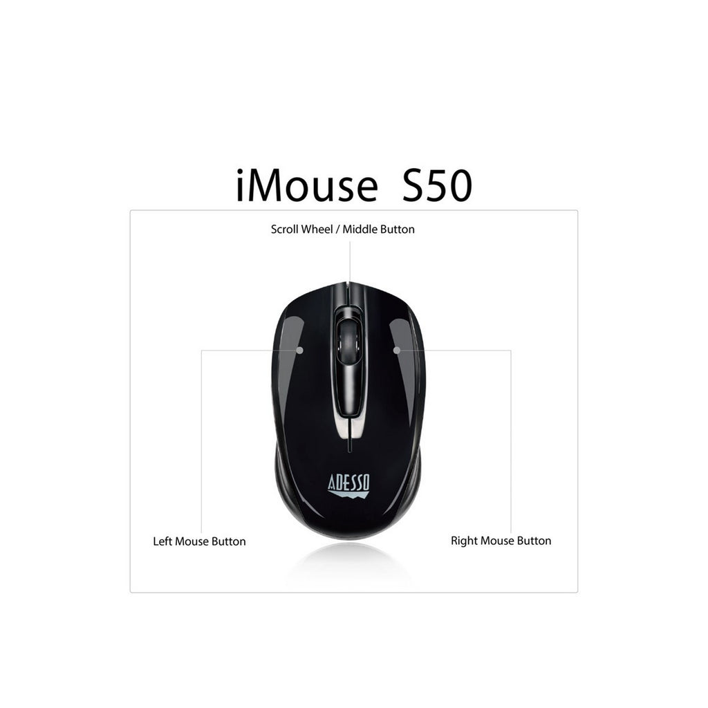 Adesso iMouse S50 Wireless Mini Mouse - Black