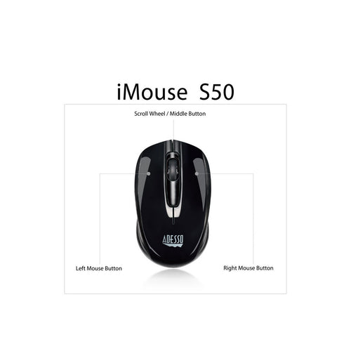 Adesso iMouse S50 Wireless Mini Mouse - Black