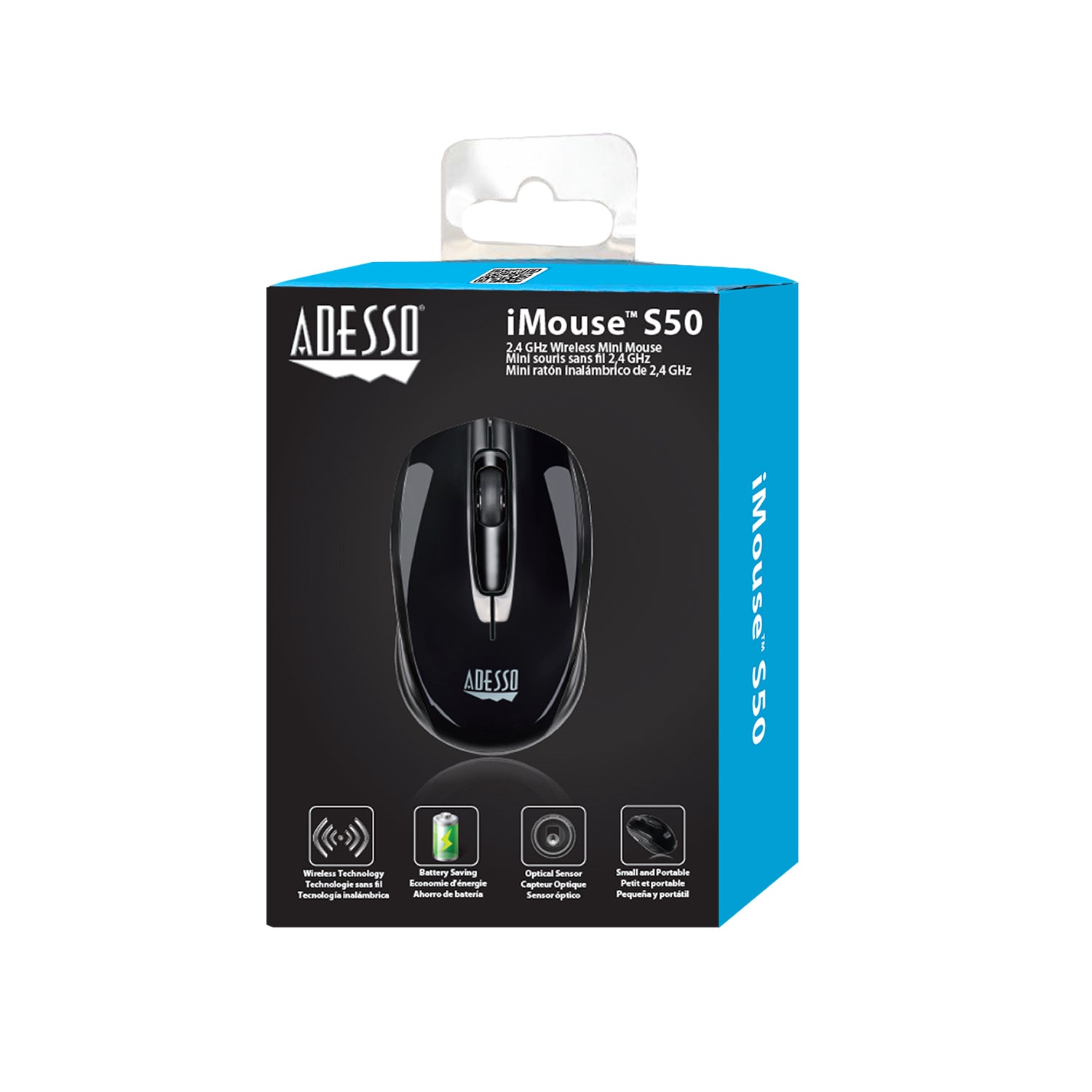 Adesso iMouse S50 Wireless Mini Mouse - Black