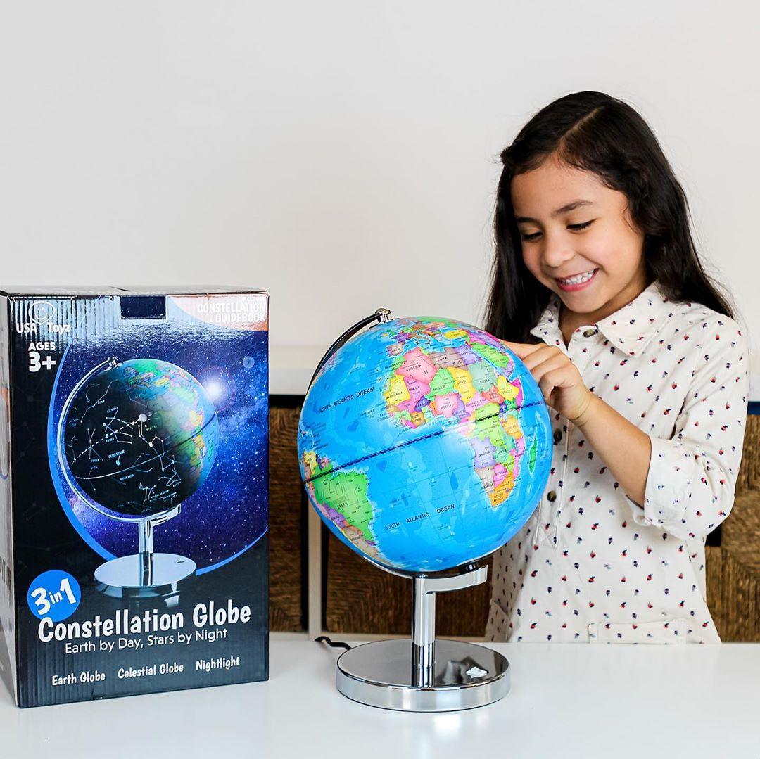 3-in-1 LED Constellation Globe – Illuminated World Map and Star Learning Globe