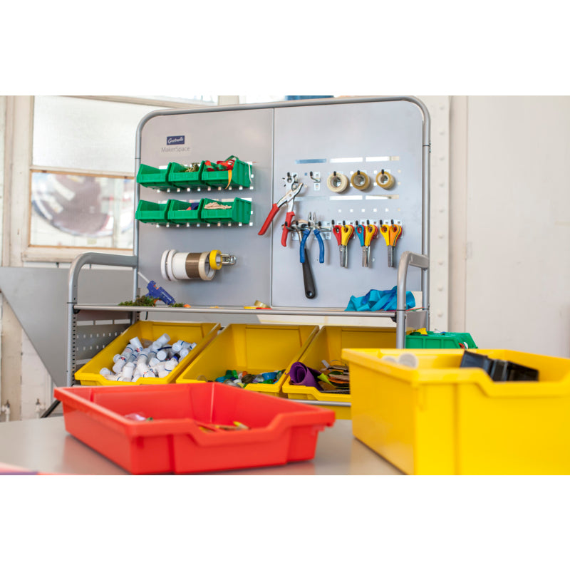 Gratnells MakerSpace Cart with 3 Deep & 12 Shallow Grass Green Trays