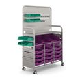 Gratnells MakerSpace Cart with 3 Deep & 12 Shallow Plum Purple Trays