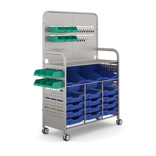 Gratnells MakerSpace Cart with Royal Blue Trays & STEM Accessory Kit