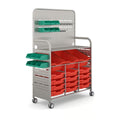 Gratnells MakerSpace Cart with 3 Deep & 12 Shallow Trays – Flame Red