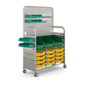 Gratnells MakerSpace Cart with 12 Sunshine Yellow & 3 Grass Green Trays