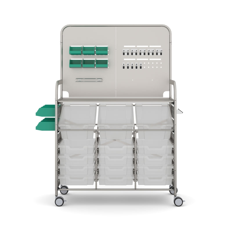 Gratnells MakerSpace Cart with 12 Shallow & 3 Deep Translucent Trays