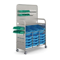 Gratnells MakerSpace Cart with 3 Deep & 12 Shallow Cyan Blue Trays
