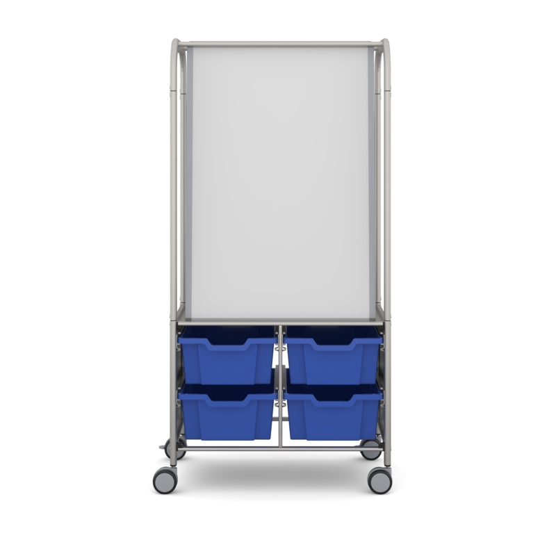 Gratnells MakerHub Collaboration Cart with 2 Magnetic Boards & 4 Deep Trays – Royal Blue