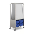 Gratnells MakerHub Collaboration Cart with 2 Magnetic Boards & 4 Deep Trays – Royal Blue