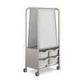 Gratnells MakerHub Collaboration Cart with Magnetic Boards & 4 Deep Trays – Light Gray