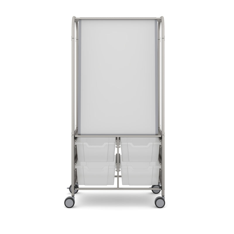 Gratnells MakerHub Collaboration Cart with 2 Magnetic Boards & 4 Deep Trays - Translucent
