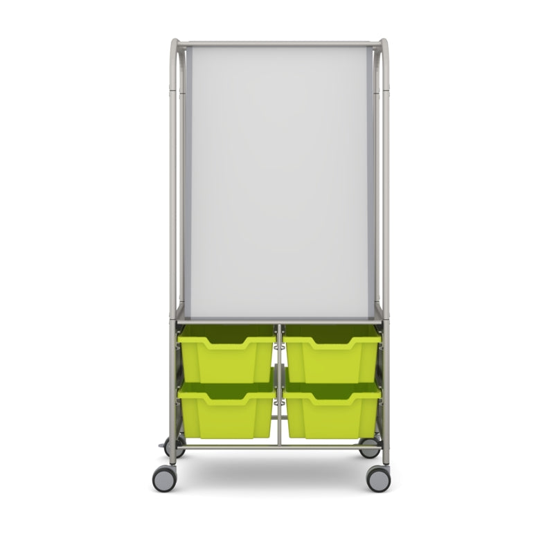 Gratnells MakerHub Collaboration Cart with 2 Magnetic Boards & 4 Deep Trays – Jolly Lime