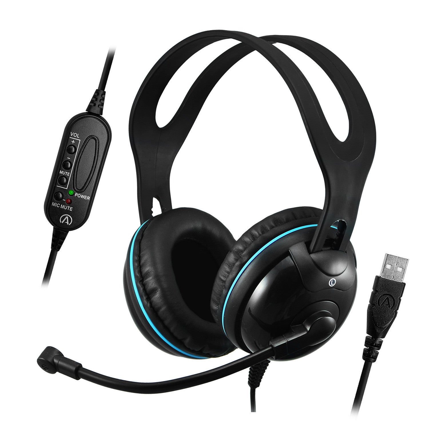 Andrea NC-455VM USB Over-Ear Noise-Canceling Stereo Headset