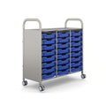 Gratnells Callero Plus Treble Cart with 24 Shallow Royal Blue Trays