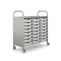 Gratnells Callero Plus Treble Cart with 24 Light Gray Shallow Trays