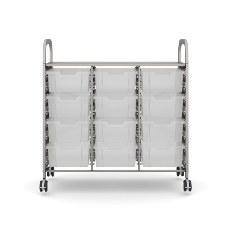 Gratnells Callero Plus Treble Cart with 12 Deep Translucent Trays