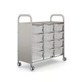 Gratnells Callero Plus Treble Cart with 12 Deep Translucent Trays